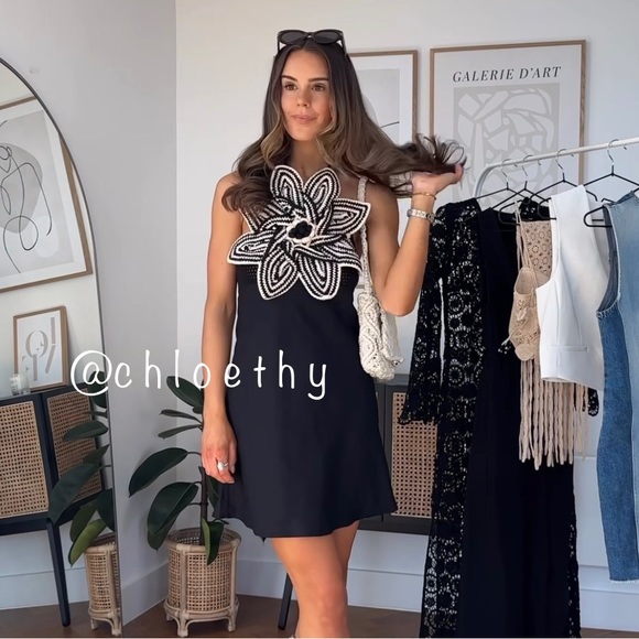 Zara FLOWER CROCHET KNIT DRESS - Picture 3 of 12
